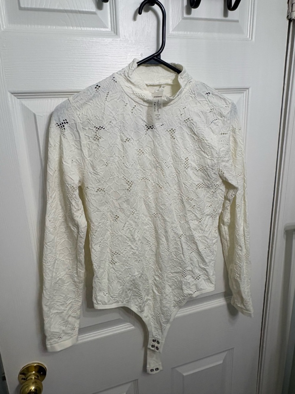 Dynamite White Crochet Lace Bodysuit